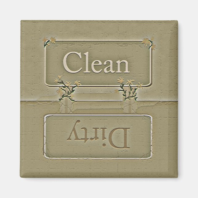 Stone Dirty Clean Dishwasher Magnet (Framsidan)