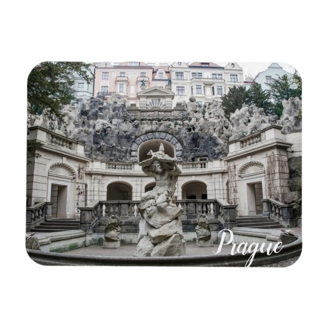 Stone fontän i Prag Flexible Photo Magnet (Horisontell)