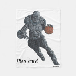 Stone Golem Basketball Player Fantasy Art Blanket Fleecefilt