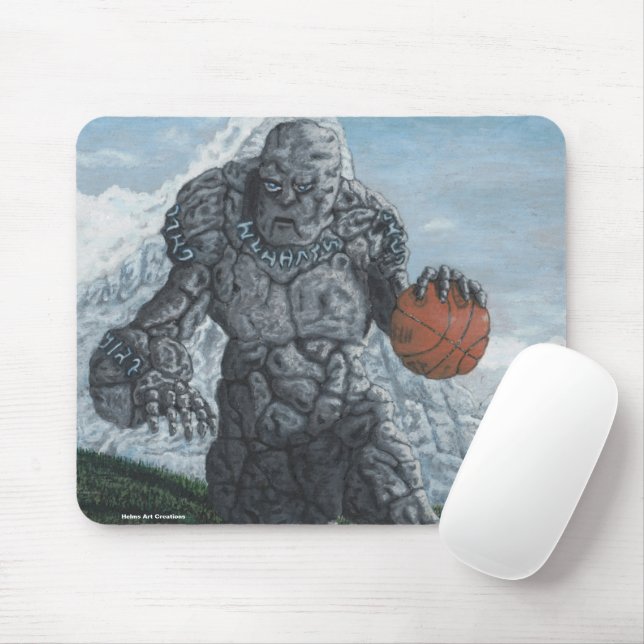 Stone Golem Spelar Basketball Mousepad Musmatta (Med mus)