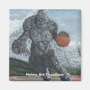 Stone Golem spelar basketbollknapp Magnet