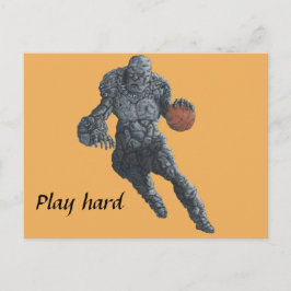 Stone Golem spelar ut Basketball Fantasy-vykort Vykort