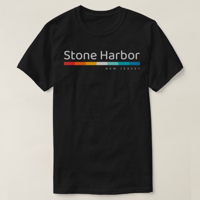 Stone Harbor NJ New Jersey Retro Design  T Shirt (Design framsida)