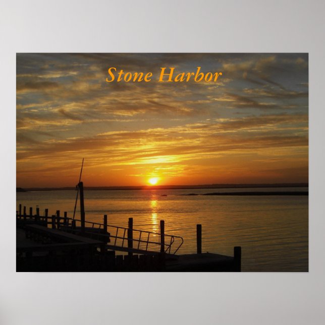 Stone Harbour Sunset Print Poster (Framsidan)