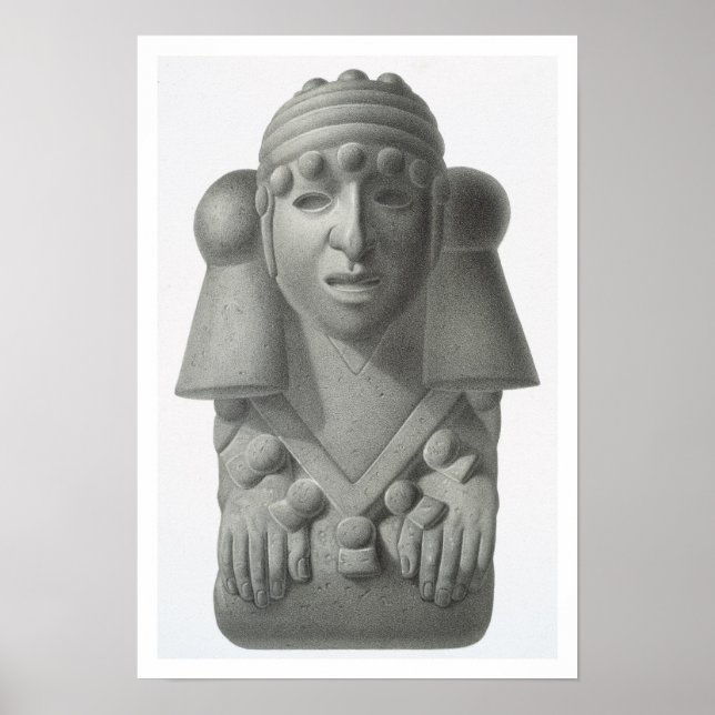 Stone idol of the Rain God Cocijo, plåten från Anc Poster (Framsidan)