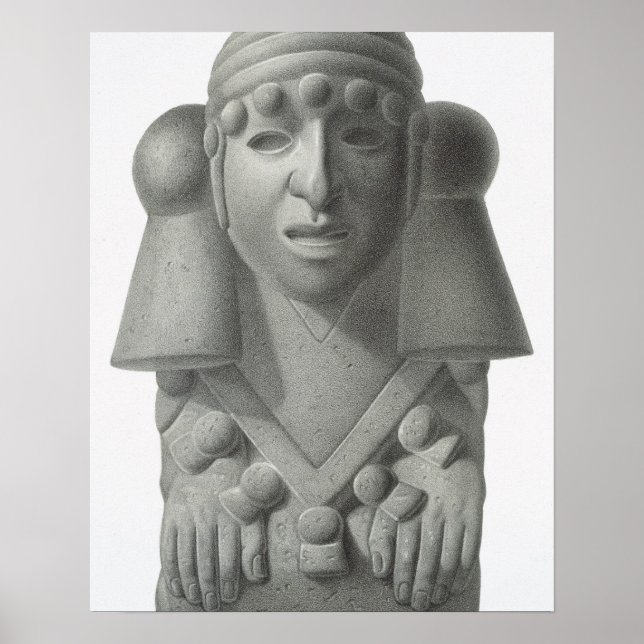 Stone idol of the Rain God Cocijo, plåten från Anc Poster (Framsidan)
