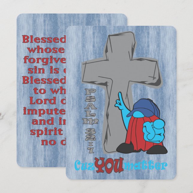 Stone Kor Cuz You Matter Psalm 32 1 Kort (Fram/baksida)