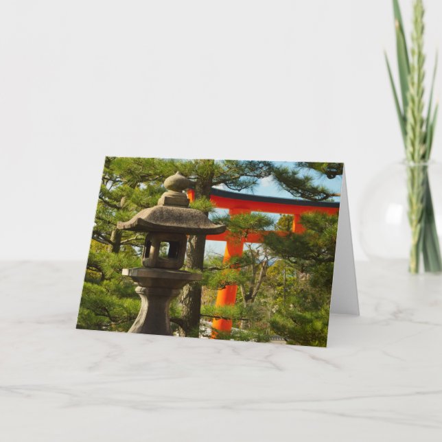 Stone Lantern och Torii Grind Kort (Framsida)