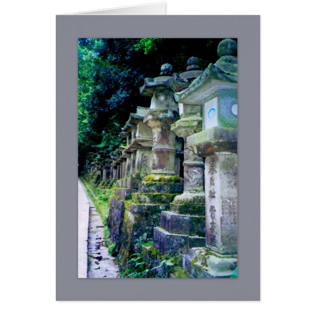 Stone Lanternor, Nara, Japan Card Hälsningskort (Framsidan)