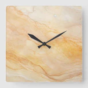 Stone look Kitchen Wall Clocks Earthtone Fyrkantig Klocka