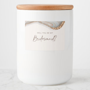 Stone Marble Agate Bridesmaid Candle-etikett Mat Etiketter
