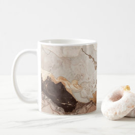 Stone Marble Print Beige and White Kaffemugg
