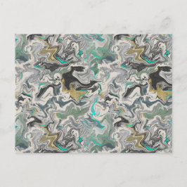 Stone Marbling with Turquoise Veins Vykort