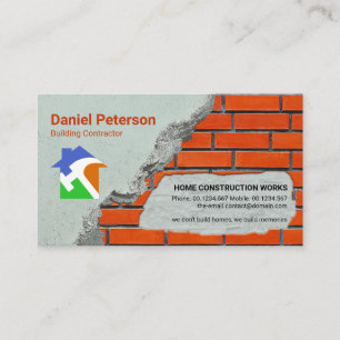 Stone Mason Brick Lay Construction Builder Visitkort