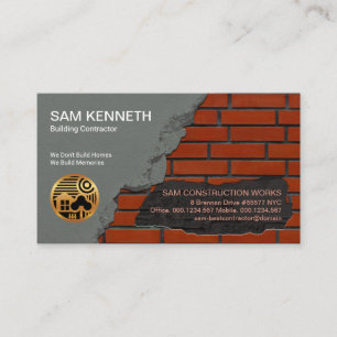 Stone Mason Brick Lutning Construction Visitkort