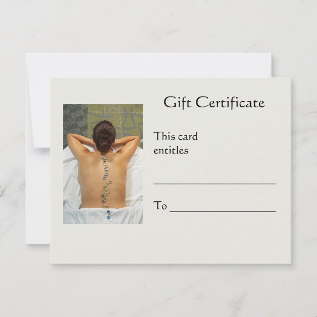 Stone Massage Gift-certifikat (Framsida)