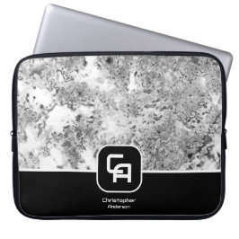 Stone Monogram Black White Laptop Fodral