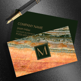 Stone Monogram Marble Orange ID332 Visitkort