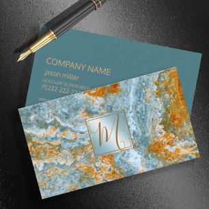 Stone Monogram Onyx Blue ID333 Visitkort