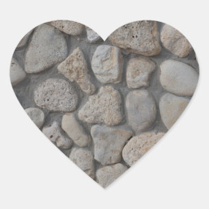 Stone mönster hjärtformat klistermärke