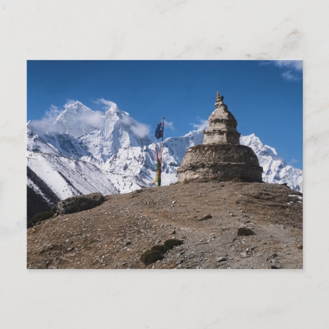 Stone Monument & Snowy Mountains (Himalayas) Vykort (Framsida)