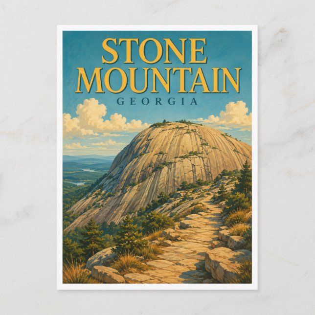 Stone Mountain Georgia Granit Summit GeoSaga Vykort (Framsida)
