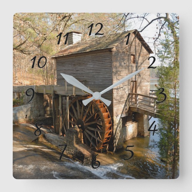 Stone Mountain Georgia Mill Fyrkantig Klocka (Framsida)