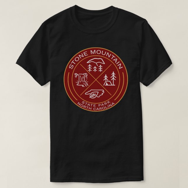 Stone Mountain State Park Heraldic Logotyp Sticker T Shirt (Design framsida)