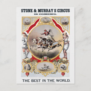 Stone & Murray's Cirkus, Cirka 1870. Vykort