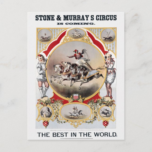Stone & Murray's Cirkus, Cirka 1870. Vykort (Framsida)