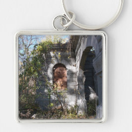 Stone och Brick Fyrkantig Silverfärgad Nyckelring