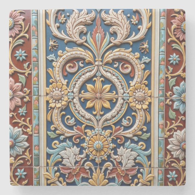 Stone Panel-Carved Intricted Stenunderlägg (Framsidan)