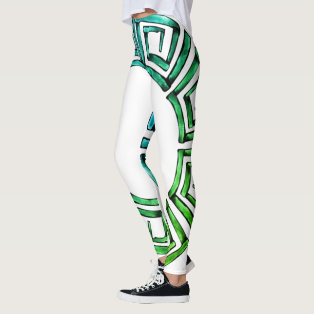Stone Retro grekiska disk Leggings (Vänster)