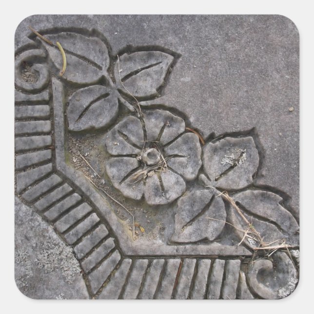 Stone Ro Fyrkantigt Klistermärke (Framsida)