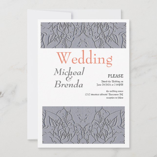 Stone Ro Motif-inbjudan Inbjudningar (Framsida)