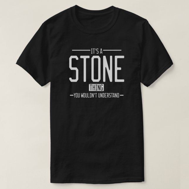 Stone roligt efternamn, roligt familj t shirt (Design framsida)