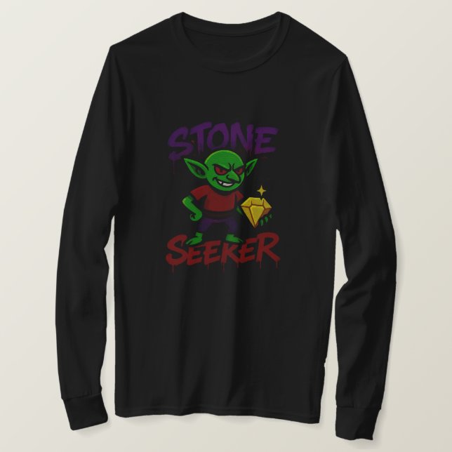Stone Seeker - Fantasy Goblin | BLACK ENDAST T Shirt (Design framsida)