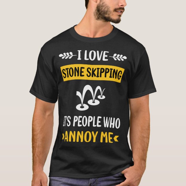 Stone Skipping Stones Sten Sten Skimming T Shirt (Framsida)