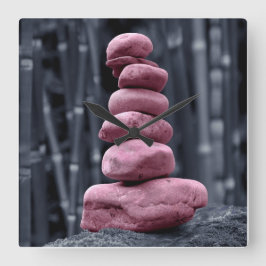 Stone Stack Fyrkantig Klocka