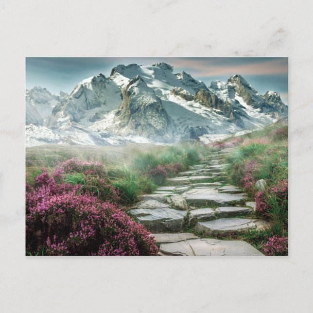 Stone Staircase till berget överst Vykort (Framsida)