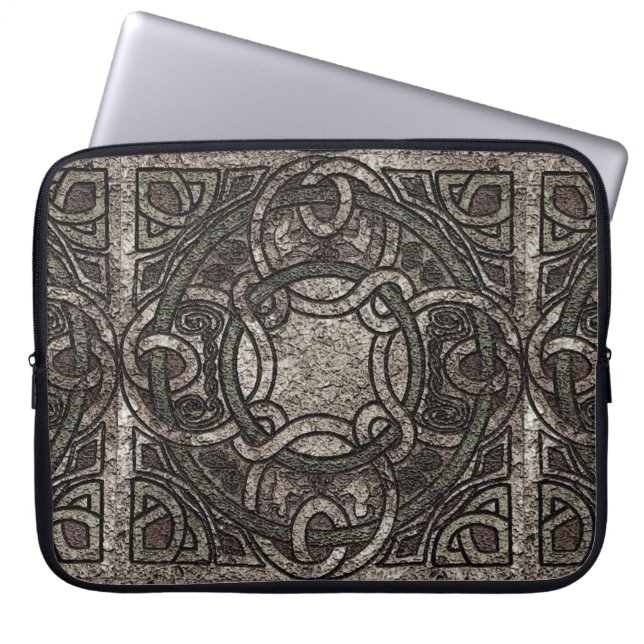 Stone Struktur Celtic Knot Mönster Laptop sleeve (Framsidan)