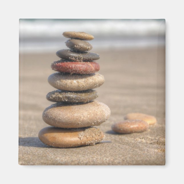 Stone Torn vid stranden Magnet (Framsidan)