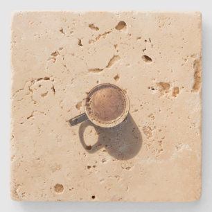 Stone travertine tan underlägg w/ kaffe image