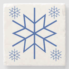 Stone Underlägg - Blue Snöflingor