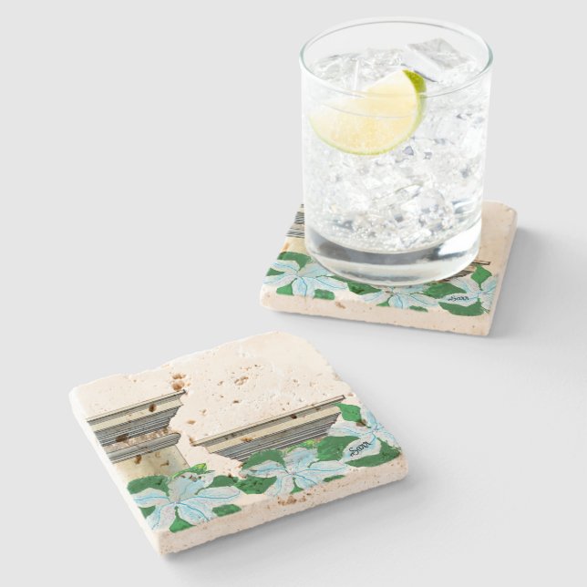 Stone Underlägg: Grecian Columns Stenunderlägg (Sidan)