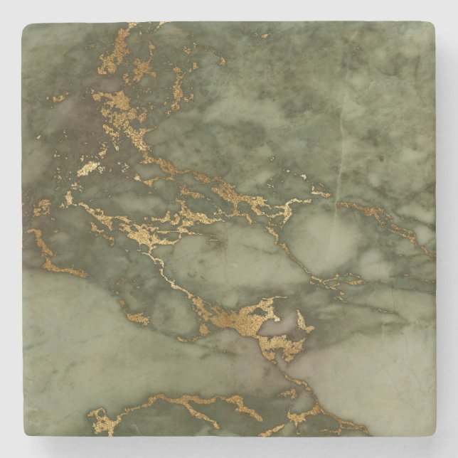 Stone Underlägg marble Grönt Guld Metallic (Framsidan)