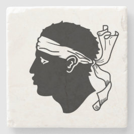 Stone underlägg med Flagga på Korsika