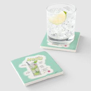 STONE UNDERLÄGG - MOJITO RECIPE COCKTAIL ART STEN