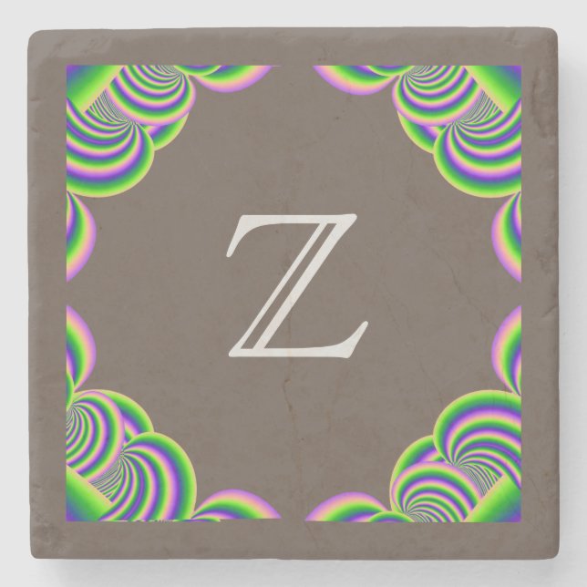 Stone Underlägg Monogram Multifärgad och Brown (Framsidan)