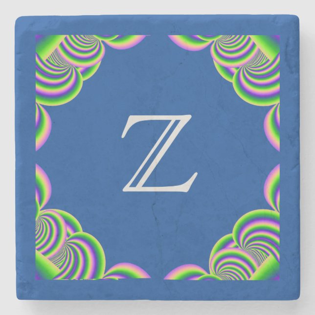 Stone Underlägg Monogram Multifärgad Ram och Blue (Framsidan)